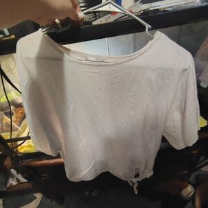 Time and Tru White Crop Top